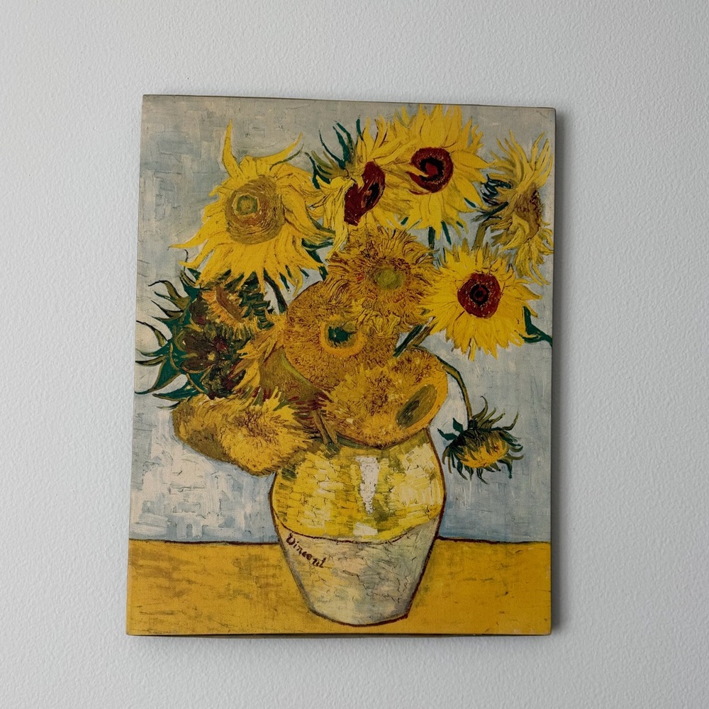 3 Art Print on Canvas Vincent van Gogh Sunflowers, Girl Portrait Wall Art Decor